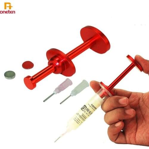 Amao M159 Welding Oil Push Alumumum Alloy Syringe Push Rod Solder Paste Flux Automatic Suction Putter For Mobile Phone Repair