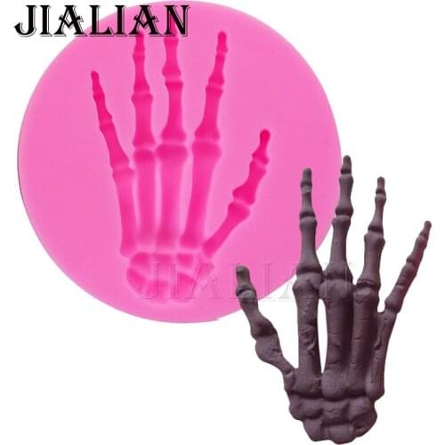 The palm hand bone Silicone Moulds for Halloween cake decorating tools Fondant Chocolate baking mold T0699