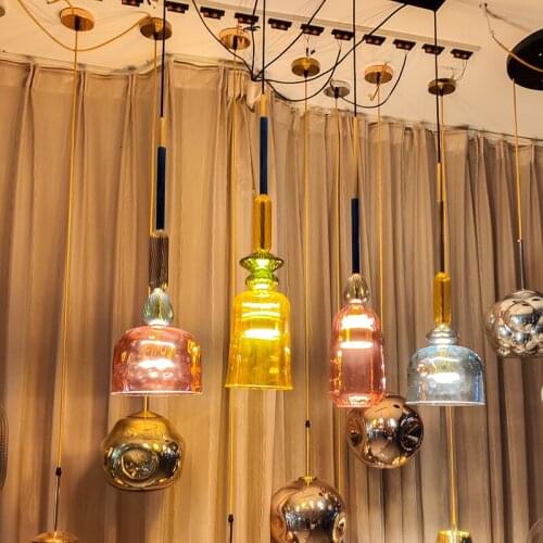 Modern Colorful Pendant Lights Home Decoration Lighting Living Room Bedroom Children Room Glass Hanging Lamp Decor Pendant Lamp