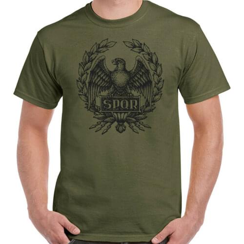 SPQR Mens Roman Empire Standard T-Shirt Gladiator Gym Training Top Eagle MMA