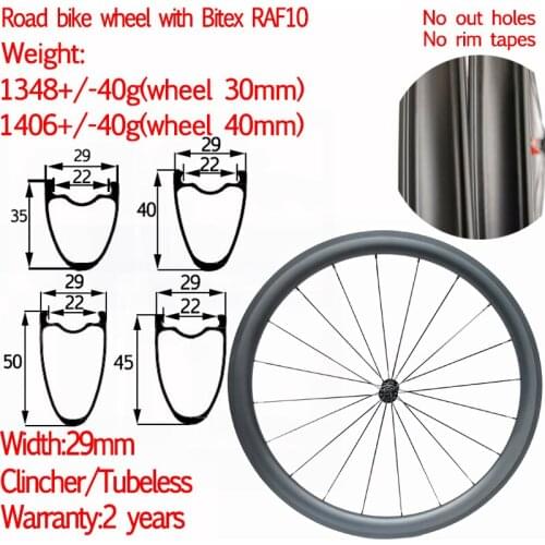 Light 1348g Width 29mm Carbon Road Bike Wheels 30/35/40/45/50mm Clincher Tubeless Racing Wheelset D T 350S 2 Years Warranty 700C