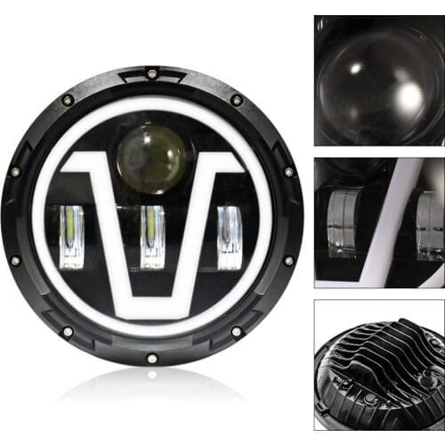 7 inch 12V Motorcycle LED Angle Eyes Projector Headlight Hi-Lo Beam DRL Turn Signal Lamp Headlamp For Harley Honda Yamaha Suzuki