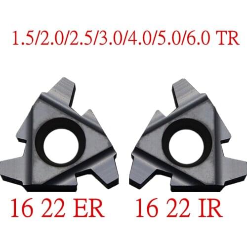 10PCS 16ER 16IR 22ER 22IR 1.5/2.0/2.5/3.0/4/5/6/4.0/5.0/6.0TR Trapezoidal carbide Thread inserts for Threaded Cutter Lathe Tool
