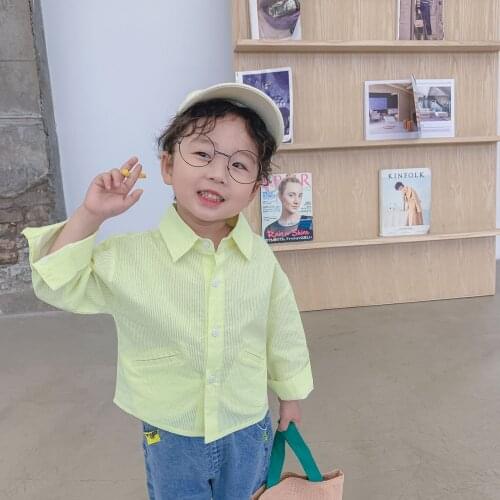 Spring fashion boys cartoon striped shirts baby girls cotton long sleeve shirt 1-6Y