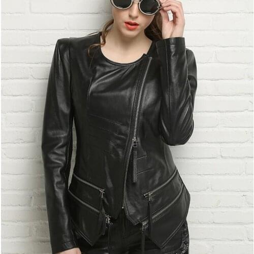 YIYELANZHOU Women's Leather Jackets