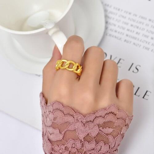 Chandler Gold Ring Hollow Out Annulus Chain Figure Designs Special Fashion Openning Adjustable High Class Party For Women