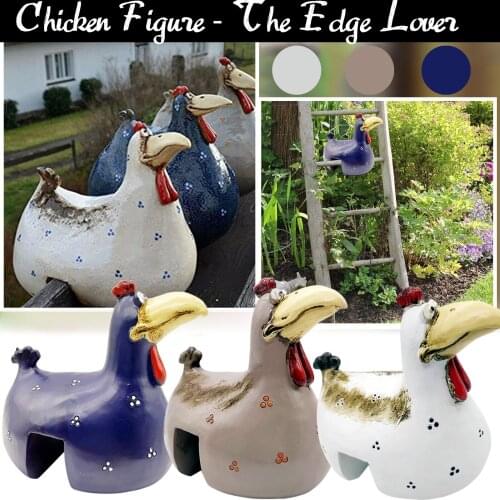 1pc Garden Big-eyed Chicken Ladder Home Decoration Ornaments Used For Flower Pots Chair Outdoor Resin Crafts Chicken Ornaments