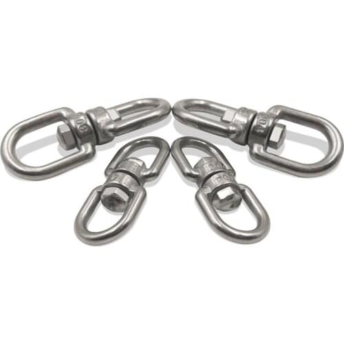 10PCS/LOT M3/4/5/6/8 Thickness 304 Stainless Steel Double End Eye Swivel Hook Shackle Eye-Eye Rigging Pet Ring
