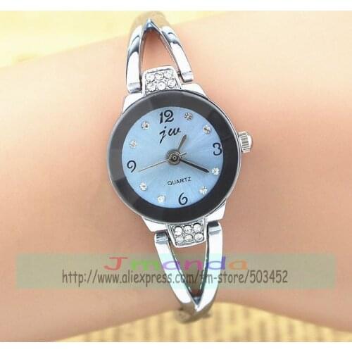 100pcs/lot JW-954L new arrival silver color lady bracelet watch wrap quartz dress watch wholesale elegance wristwatch for women