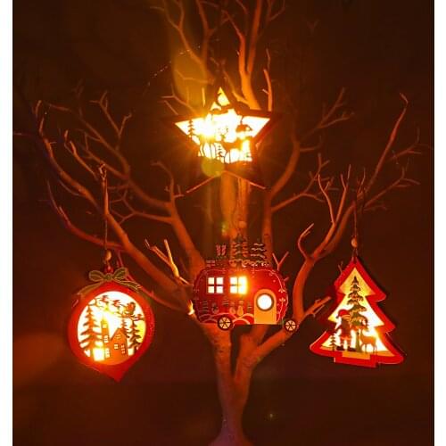 2020 Christmas Charm Luminous Wooden Old Man Snowman Christmas Tree Home Decoration