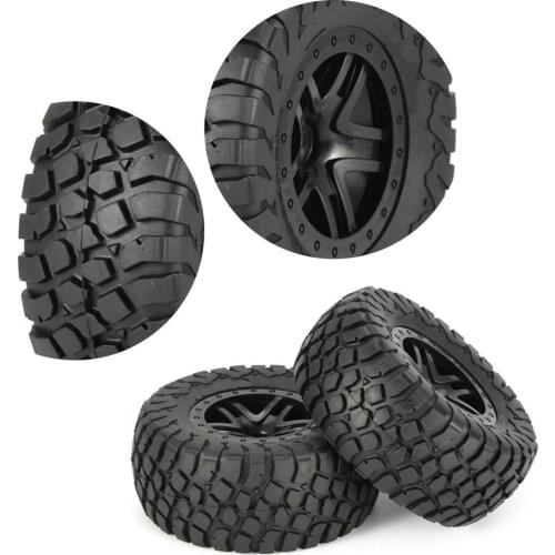 4Pcs 110mm Wheel Rim And Short Truck Tyre For 1/10 Off-road Truck Crawler Racing RC Car Model Spare Parts Accessories