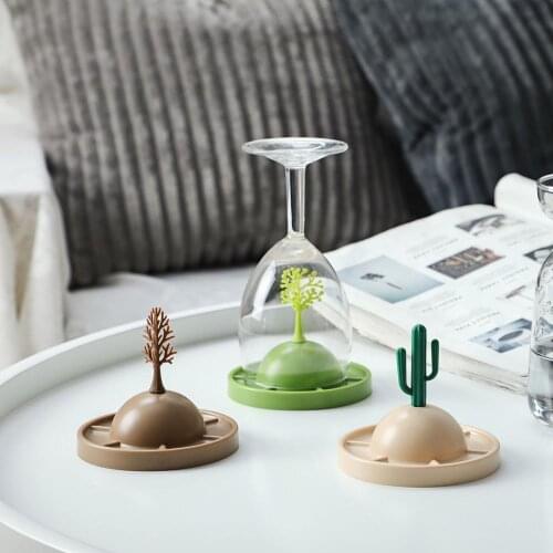 4PCS Decorative Glass Cup Holder Glass Rack Shelf Household Tea Cup Storage Draining Rack