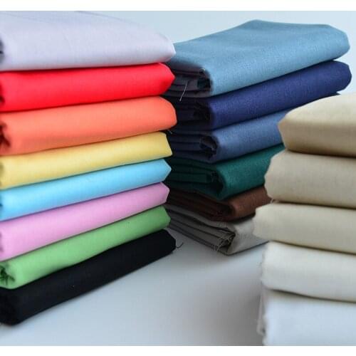 50x140Cm Solid Color Cotton Linen Fabric Polyester Cloth DIY Sewing Clothes Bags Dolls Handmade Material HomeDecor By Half Meter