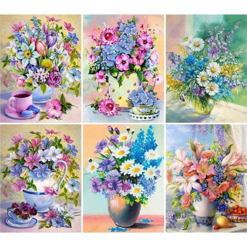 5D DIY Diamond Painting Daisy Flower Full Drill Square/Round Diamond Embroidery Cross Stitch Kits Mosaic Needlework Home Decor