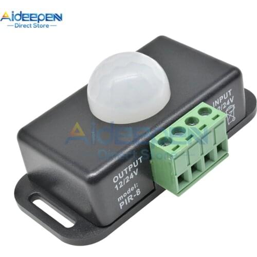 DC 12V 24V 8A Automatic Adjust Body Infrared PIR Motion Sensor Switch IR Infrared Detector Switch Module For LED Strip Light Lam