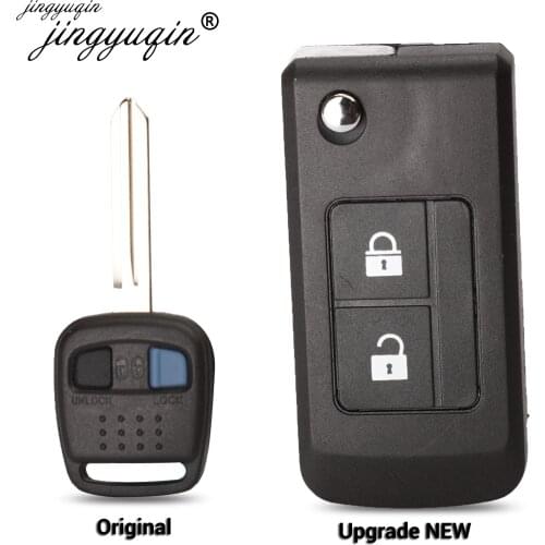 Jingyuqin 2 Button Flip Remote Car Key Shell Replacement for Nissan Bluebird Key Case Cover