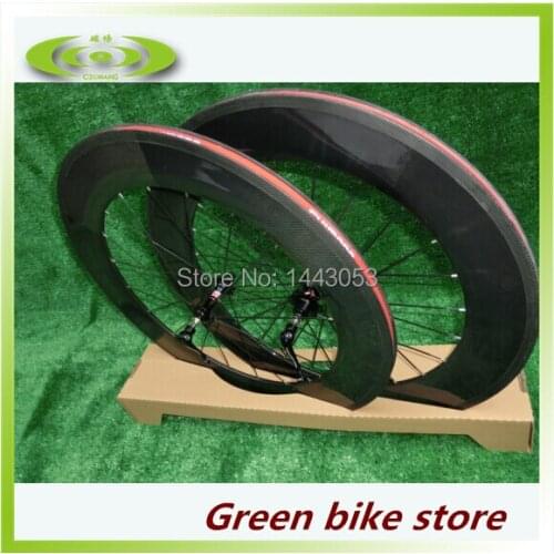 Clincher rodas de carbono chinese carbon wheels 88mm tubular with high recommending wheels with PowerwayR13 hub