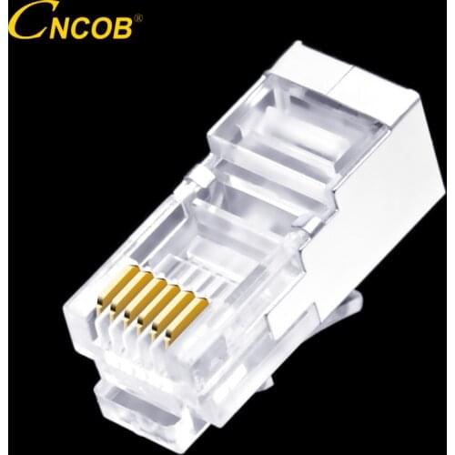 50pcs RJ11 RJ12 6P6C long body, telephone line connector FTP 6 core phone crystal head, modular plug shield copper shell