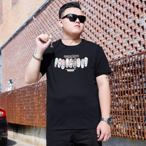 Men Summer Streetwear Fashion t Shirt Male White Black Hip-Hop T-Shirt 10Xl 9Xl 8Xl 7Xl O-Neck Printed Stretch Cotton Tshirt