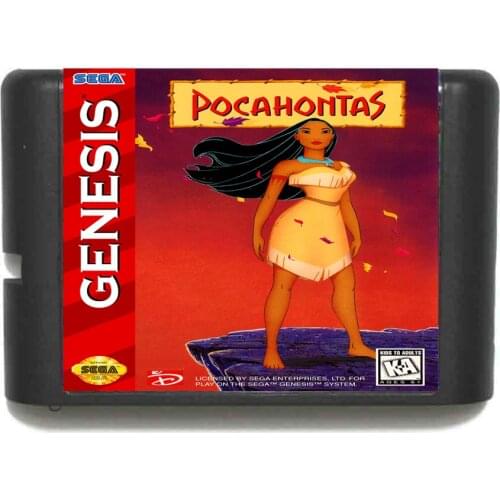 Hottest Pocahontas NTSC-USA 16 bit MD Game Card For Sega Mega Drive For Genesis