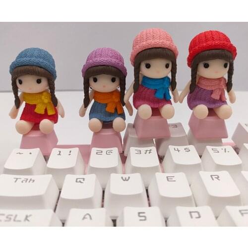 Handmade Customized PBT KeyCap Personality Mechanical Keyboard Keycaps For Beautiful Girl,Cartoon Anime Modeling Diy Key Cap ESC