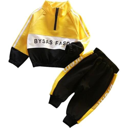 Children Clothing Sets Spring New Childrens Clothing Baby Boys Fashion Patchwork Jacket Pants 2Pcs Kids Clothes