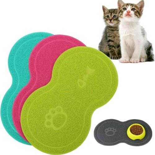 Pet Feeding Mat Dog Cat Eating Drinking Bowl Pad Waterproof Pet Litter Mat Puppy Water Food Dish Tray PVC Feed Placemat for Pet