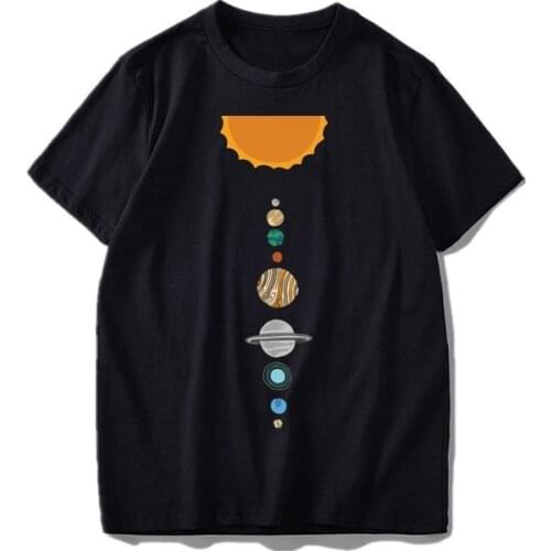 Summer Tshirt Men Personality Planet Moon Printed Loose T Shirts Leisure Short Sleeve T-shirt Tee
