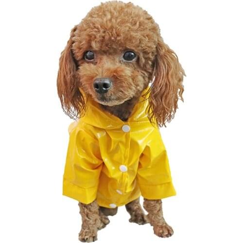 Summer Outdoor Puppy Pet Rain Coat S-XL Hoody Waterproof Jackets PU Raincoat for Dogs Cats Apparel Clothes Wholesale