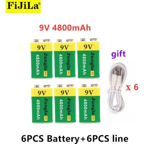 100% New High Capacity USB Battery 9V4800mAh Li-ion Rechargeable Battery USB Lithium Battery For Toy Remote Control Dropshipping