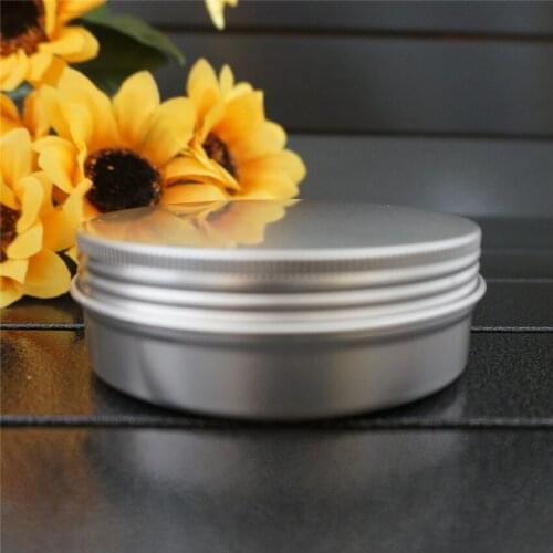 5/10/15/20/30/50/60/80/100/150/200/250g silver empty round aluminum box metal tin cans cosmetic cream DIY refillable jar tea Pot