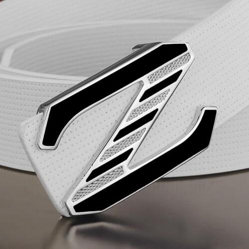 Fancy vintage jeans Z letter belt men white Waist Strap fashion slide buckle genuine leather young boys Waistband luxury famous