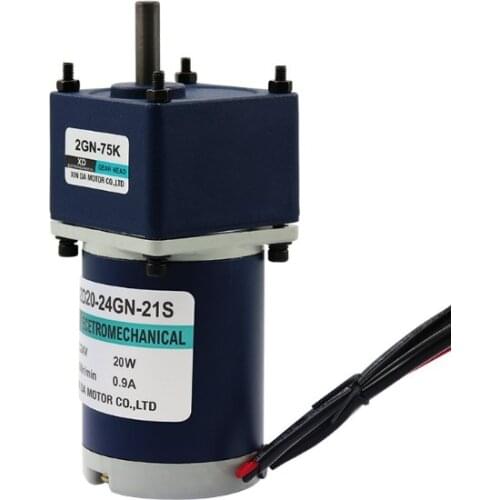 20W DC gear reducer motor 12V24V high power adjustable speed can reverse micro low speed motor