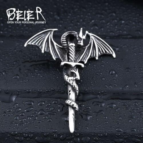 Beier new store 316L Stainless Steel pendant necklace punk animal high quality fashion chain men jewelry LLBP8-022P