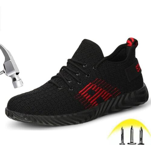 Indestructible Safety Shoes Mens Puncture Proof Steel Toe Mesh Breathable Protective Shoes Comfortable Anti-smashing Work Shoes