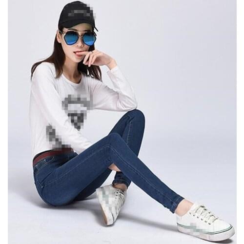 ZB1306 2020 spring autumn new elastic waist han edition student pencil plus-size womens wear high waist jeans cheap wholesale