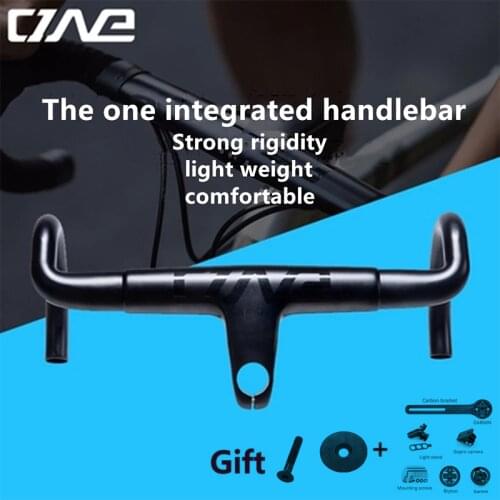The one Light Weight Carbon Fiber Road Bicycle Handlebar Integrated Handlebar Racing Road Bike Handlebars 380/400/420 28.6mm