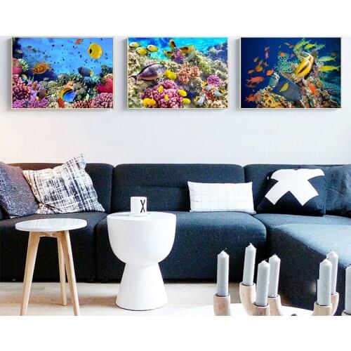 Underwater World Shark Shell Canvas Painting Wall Art Posters for Living Room Home Wall Decoration Paintings
