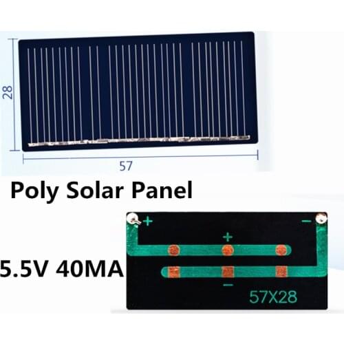Poly Solar Panel 5V /5.5V 40MA for DIY Toy/Solar Lawn Light Sensor Lights/ Solar Flashlight 5.5V