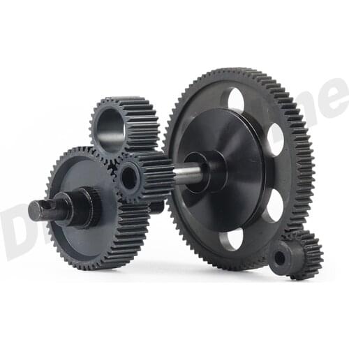 RC Car Transmission All Metal Internal Gears Set with Motor Gear for 1/10 RC Crawler Axial SCX10 Gearbox Upgrade Parts