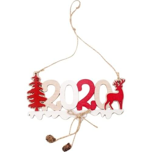 Christmas Decoration With Twine With Letters shape Hanging Wooden Christmas tree decorations festive party supplies