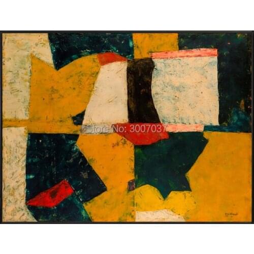 Handmade Green and Yellow and Red abstract oil painting on canvas wall picture modern canvas painting for home decor no frames