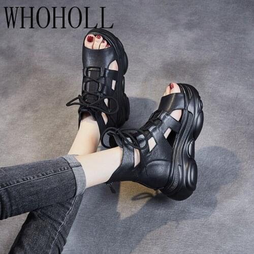 Womens Sandals Platform Summer Shoes Ladies 2021 Sneakers Sandals Buckle Strap Hook Loop Woman Fashion Thick Bottom Female Shoe
