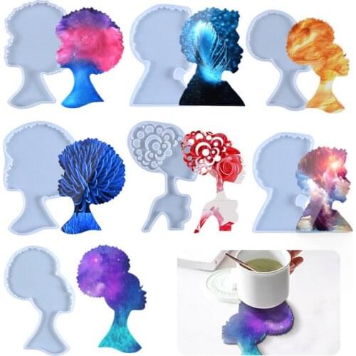 DIY Cute Explosion Hair Type Crystal Epoxy Head Decor Silicone Mold Jewelry Fillings Accessory Charms Handmade Mould Resin Craft