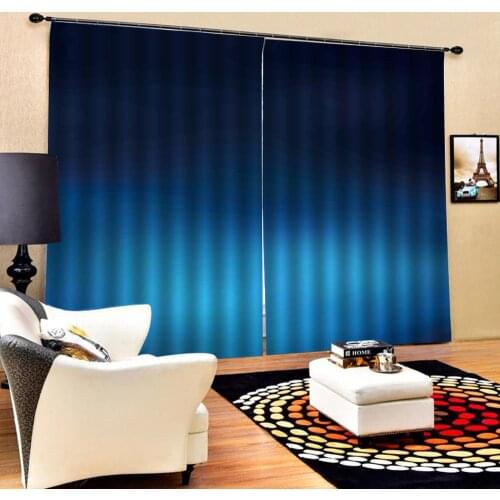 Blue curtains 3D Curtain Luxury Blackout Window Curtain Living Room Decoration curtains