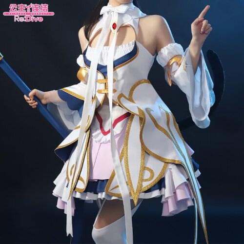 Anime Princess Connect! Re:Dive Kyaru White Cat Lolita Dress Princess Outfit Cosplay Costume Women Halloween Free Shipping 2021