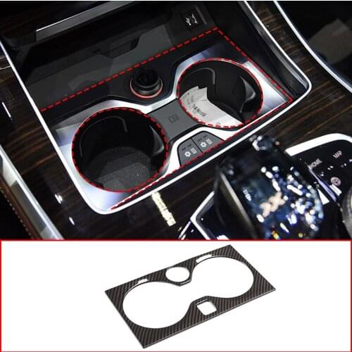 Carbon Fiber Style ABS For BMW X5 G05 2019 Car Center Cup Holder Decoration Frame Trim Accessories