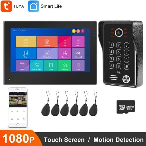 Anchencoky 7 Inch Wireless TUYA Smart Intercom IP Video Doorbell 1080P Door Phone Camera Support Alexa/Google Home Wifi Intercom