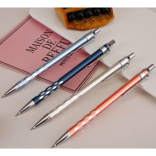 High quality metal automatic pencil 0.50.7mm students' drawing sketch low center of gravity push test pen