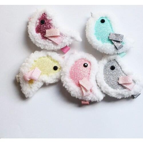 20pcs/lot Christmas Birds Hair Barrette New Delicated Girls Snow Style Star Hairpins Plush Winter Style Heart Shape Hair Clip